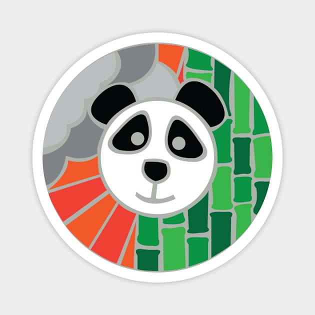 Panda & bamboo mosaic (Pocket size) Magnet by COLeRIC